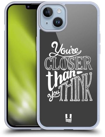 Head Case Designs Más Cercano Dé La Tipografía Dibujada Caso de Gel Suave Compatible con Apple iPhone 14 Plus