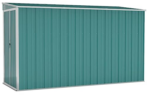 vidaXL Abri de Jardin Mural Vert 118x288x178 cm Acier galvanisé