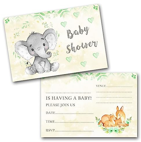 Baby Shower Invitations (WRITE ON) Pack invites & Envelopes (Neutral Pack of 10)