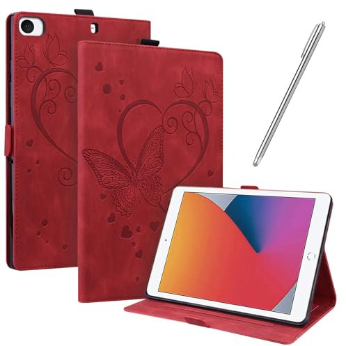 JayModCase Custodia per iPad Mini 5 / Mini 4 / Mini 3 / Mini 2 Pelle PU Flip Stand Cover, Angolo di Supporto Regolabile Auto Sveglia/Sonno(Rosso)