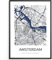 MJ-Graphics - Stadtkarte-Poster Amsterdam - Bild mit schöner Karte & Koordinaten | Wandbild Din A4 in Galerie Qualität mit extra dickem 300g Posterpapier - FineArt Kunstdruck ohne Bilderrahmen