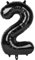 Ponmoo 40 inches Foil Balloons Numbers 2 Black (101cm), Inflatable Helium or Air, Giant Balloon Number 0-9, 10-29, 30-100, Grand Balloons for Anniversary Wedding Birthday Party Decoration