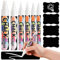 GOLDGE Weiß Kreidestifte für Tafel Abwaschbar White Tafelkreide, 6 Kreidestift 30pcs Etiketten Selbstklebend Fensterstifte Weißer Stift Kinder Kreidemarker Weiss fur Gewürzgläser Glas Deko 1/3/6/10 mm