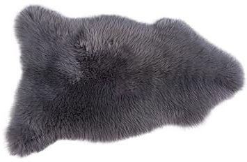 KABAJA Lammfell Echt - Teppich Flauschig - Natürliche Schaffell Silber 110-120 cm - Deko Wohnzimmer Fell Decken - Weich Schaffelldecke - Schlafzimmer Lammfelle - Naturfell