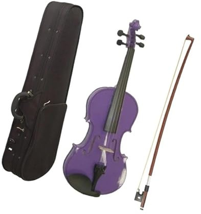 Geigen 1/2 Größe Akustische Violine Lila Violine Violine + Bogen + Steg + Gurt Anfänger Tragetasche