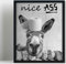Biufo Gerahmter Kunstdruck auf Leinwand, Motiv Nice Ass, lustige Zitate, Esel, Tierporträt, Bild, Poster für Badezimmer, Schlafzimmer, Dekoration (20,3 x 25,4 cm)
