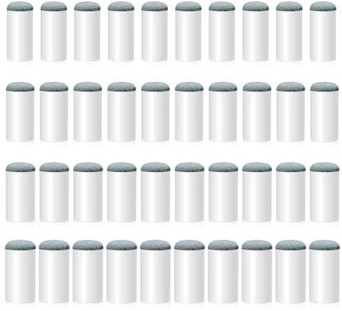 40pcs Slip On Pool Cue Repair Tips Kit Billiard Pool Cue Tips Pool Stick Tips No Glue or Tool Required Billiard Pool Sticks Tips Kitcue Tip Shaper Replacement 4 Sizes 10/11/12/13mm Billiard Stick Tips