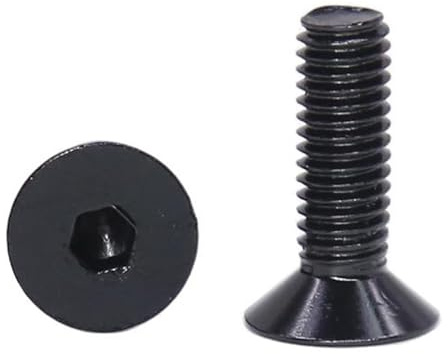 10 unids/lote M5/M6 coloridos tornillos con cabeza hexagonal de aleación de aluminio de cabeza plana grande, Negro