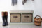 Statement Furniture Tetbury Sage Green Bench with 2 Storage Baskets | Fully Assembled Hallway Seat with Cushion| 2-Seater W76cm H46cm D40cm (sage green)