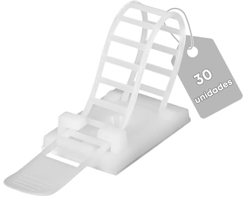 30 uds Sujeta Cables Adhesivos. Recoge Cables. Organizador Cables Escritorio, Pared, Mesa. Cable Management. Grapas Ajustables. ALBURANⓇ
