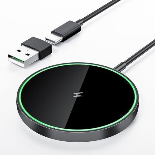 Induktive Ladestation Kompatibel mit Magsafe Ladegerät, 15W Magnetische Wireless Charger Pad Kompatibel mit Apple Ladestation, Schnelles Kabelloses Handy Ladestation Kompatibel mit iPhone und Airpods