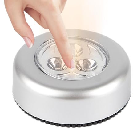 Acunny Push-zum Aufkleben für den Schrank, selbstklebende, Stick Tap Touch Lampe, Push-Tap-, kabelloses Nachtlicht, zum Aufkleben für Metall, Glasoberflächen für Treppen, Flur, Küche