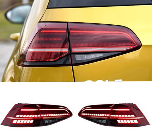 Gziztx Auto Rücklicht Satz,für VW Golf 7 2013-2017 MK7, Auto Rückleuchten Heckleuchte Baugruppe Linke Rechte Rücklichter Bremslicht hinten Signal Lenkung Rücklicht Gehäuse Ersatz Zubehör (Rot)