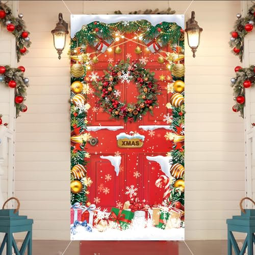 Decorazione per Porta di Natale - Striscione di Buon Natale per Ingresso Esterno - Decorazioni per Vacanze Invernali