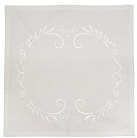 IB Laursen Stoffserviette weiß m/Stickerei, B: 40 L: 40