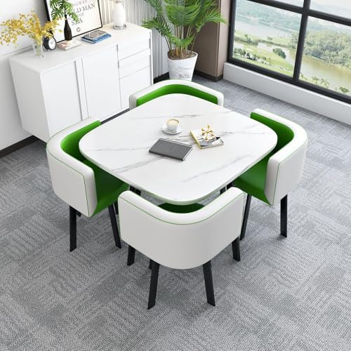 Kleines Bürokonferenztisch-Set, quadratischer Konferenztisch und Stuhl-Set für Empfangsraum, Esszimmer, Terrassenmöbelabdeckungen