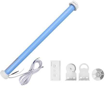 Zigbee Smart Roller Shade Motor, Motorized Blinds Curtain Motor with Voice/Timing/Remote Controls, for 37mm Tube, Requires Wiring Work (Motor + 1-channel Remote)