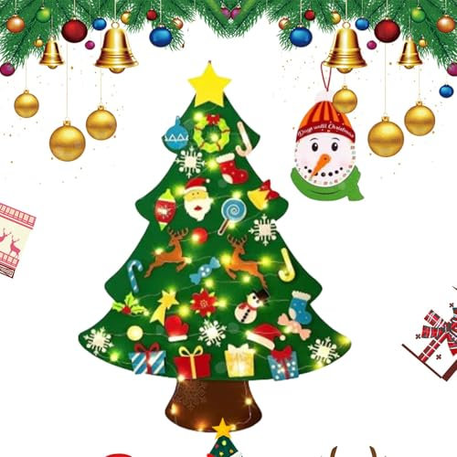 Albero Di Natale In Feltro - Kit Albero Di Natale In Feltro, Decorazione Di Natale Interattiva | Giocattolo Creativo Di Albero Di Natale Per Bambini Decorazione Di Vacanze Interactive Diys