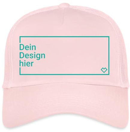 Spreadshirt Personalisierbares Trucker Cap Selbst Gestalten mit Foto und Text Wunschmotiv Trucker Cap, One Size, Hellrosa