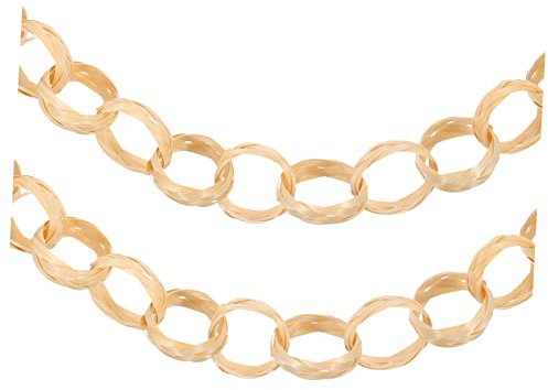 Alipis Bamboo Link Chain Decor Unfinished Door Curtain Chain Door Curtains Fly Screen