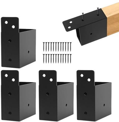 Pergola Brackets, 4 Pieces Pergola Hardware Kit, 1.6x3.6 inches Gardening Supplies for Garage, Home Outdoor Shed, Deck Building, Greenhouse Support and Structural Reinforcement