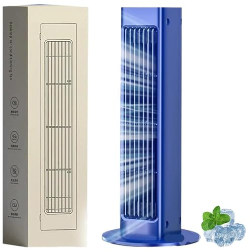 Breezamax AC, Breeze Max Air Cooler, BreezeMax Portable Air Conditioners, Beat the Scorching Heat & Humidity — Instantly, Small and Compact Ultra Quiet Energy Efficient (blue-Plugged in)