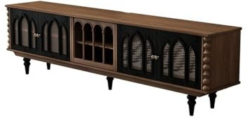 ksjdieunf Armoire 200cm Console Vintage en Bois Massif, Pôle Divertissement Rustique-Minimaliste, Meuble de Rangement pour Hôtels Meuble TV Moderne