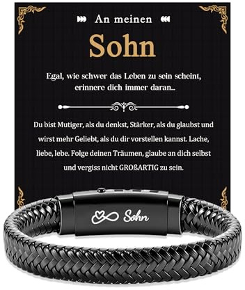 Kenqlot Geschenke für Männer, An Meinen Sohn Bruder Papa Mann Armband | 18. Geburtstag Junge Weihnachten Valentinstag Jahrestag Geschenk für Ihn Ehemann Abschlussgeschenk Neffen Enkel