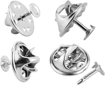 Schmetterling Pin Clutch,50 Paar Verschlüsse Butterfly Clips Pins,Pin Verschluss Anstecker,Metall-Verschlussstift Rückseiten für Crafts Schmuck DIY Herstellung (Golden) (Silber)