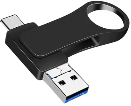Memoria USB 512GB Portátil 4 en 1 Alta Velocidad Metal Pen Drive Photo Stick Tipo C Protección Contraseña USB Memory Stick para Smartphones/Android/PC/OTG/Tabletas