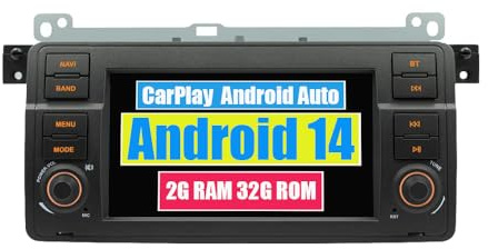 RoverOne CarPlay Headunit for BMW 3er E46 1998-2006 Android Auto Radio Touch Screen GPS Sat Navi Bluetooth WiFi Stereo Player