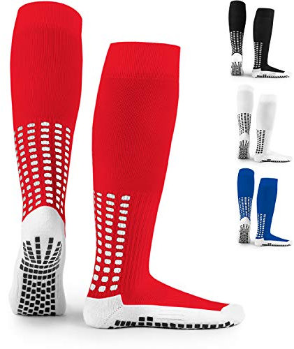 LUX Anti Slip Soccer Knee Socks,Non Slip Football/Basketball/Hockey Sports Grip Socks