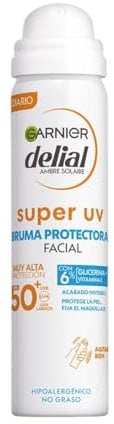 GARNIER DELIAL Bruma Facial Solar Muy Alta Protección FPS50+ Para Pieles Sensibles Hidrata Y Fija El Maquillaje 75 ml