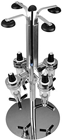 Bar Butler 4/6 Bottle Wall Mounted & Rotary Stand Drinks Optic Party Dispenser Solo Optic Spirit Drink-Ware Set (4Bottle_Rotary)