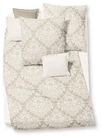 Fleuresse Bettwäsche Flanell buntgewebt beige-creme Größe 135x200 cm (80x80 cm)