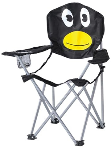 Jürgen Westerholt GmbH Kinder-Faltarmlehnstuhl in 4 lustigen Tier-Motiven: Pinguin - Marienkäfer - Frosch - Ente Klappstuhl Faltstuhl Campingstuhl für Kinder Pinguin