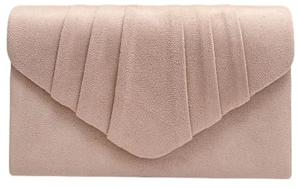 LeahWard Women's Suede Clutch Handbags Purse Wedding Bags 308 (Nude)