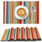 Ruvanti Tischsets 100% Baumwolle 13x19 Zoll, Esstisch Platzsets Set von 6, Moderne Tischsets für Esstischdekoration, Küche & Tischwäsche, Kaffeematte für Weihnachtsessen - Multi Stripe
