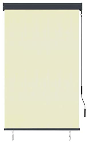 Goliraya Tenda a Rullo per Esterno Antracite/Blu e Bianco/Bianco e Arancione/Crema,Tenda da Sole Avvolgibile,Tenda da Sole per Esterno,Tenda da Sole per Gazebo e Pergolato 60/80/100/120/140x250 cm