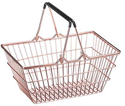 SGerste Mini Einkaufskorb Metall Handwerk Geschenke Metall Supermarkt Einkaufskorb Handheld Shopping Kinder Spielzeug (19 * 13 * 9)