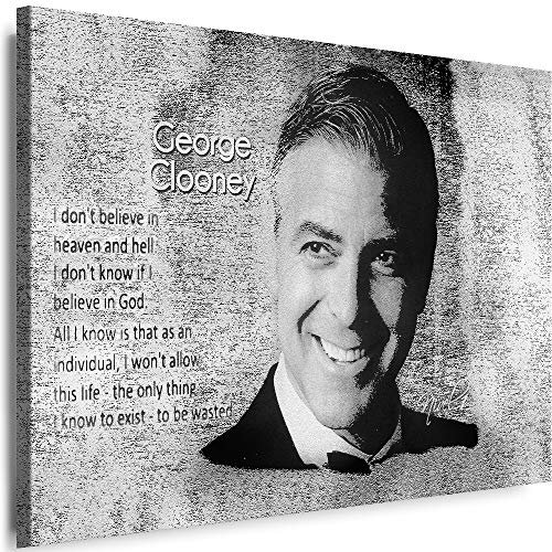 Myartstyle - Bilder George Clooney 80 x 60 cm Leinwandbilder XXL - 1 Teilige Wandbilder Film Popular Movies Kunstdrucke w-P-2053-9