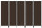 vidaXL Raumteiler Klappbar Freistehend Trennwand Paravent Umkleide Sichtschutz Spanische Wand Raumtrenner 5-TLG. Braun 250x180cm Eisen Stoff