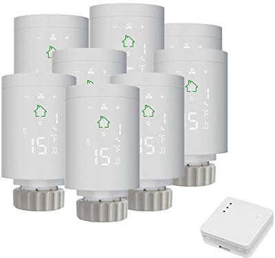 Cenbey tuya zigbee Radiator Valve Thermostatic Radiator Valve zigbee Radiator Thermostat WiFi Thermostat Also Control Boiler WiFi trv Valve zigbee trv(8 Thermostat+1Receiver)