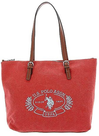 U.S. POLO ASSN. Springfield Canvas Shopping Bag M Peach