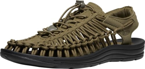 KEEN Herren Uneek Sandalen, Dark Olive/Black, 47.5 EU