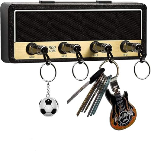 KAIYOCA Porte Clef, Rangement Mural pour Crochets Porte-clés de Guitare, Porte Cle Standard Ampli de Guitare, Kit Mural Noir