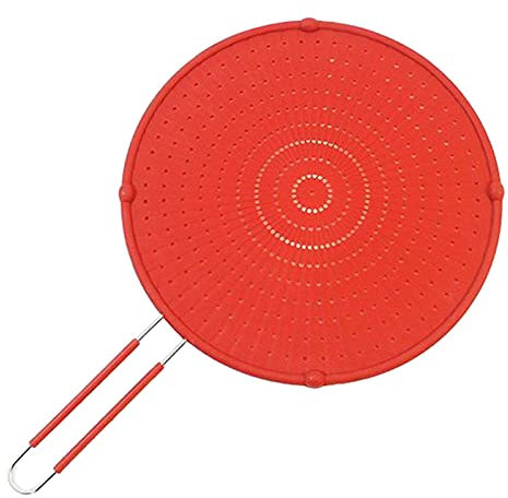 Silicone Splatter Screen With High Heat Handle Heat Resistant Pan Spit Guard Frying Pan Heat Insulation Cooling Mat,Strainer, Drain Board, Oil Splash Guard For Frying Pan 50x32cm