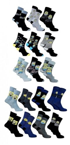 OZABI - Herrensocken, Ich - Einfach unverbesserlich, aus Baumwolle, verschiedene Modelle je nach Verfügbarkeit, mehrfarbig, Packung mit 10 Paaren, 40-46