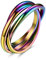 Bestyle 3er Ring Edelstahl Wickelring Damen Rolling Rings Fingerring Ehering Verlobungsring Ring Für Frauen Regenbogenfarben 59.5(18.9)