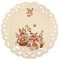 Quinnyshop Ostern Deckchen Häschen Ostereier Stickerei Ecru Creme Leinen Optik ca. 40 cm Rund